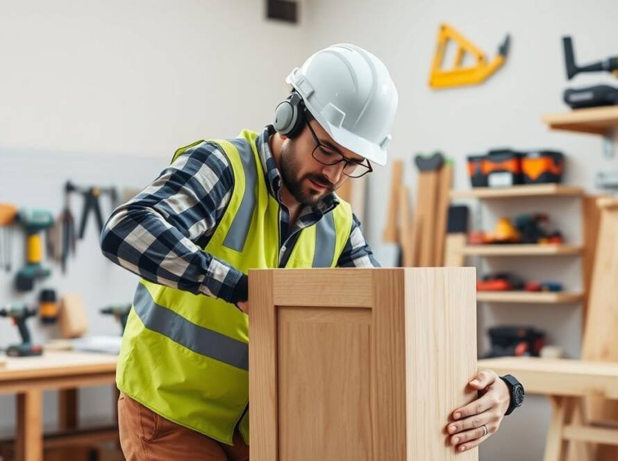 Carpentry Illinois craftsman working on a custom woodworking project in an Illinois home