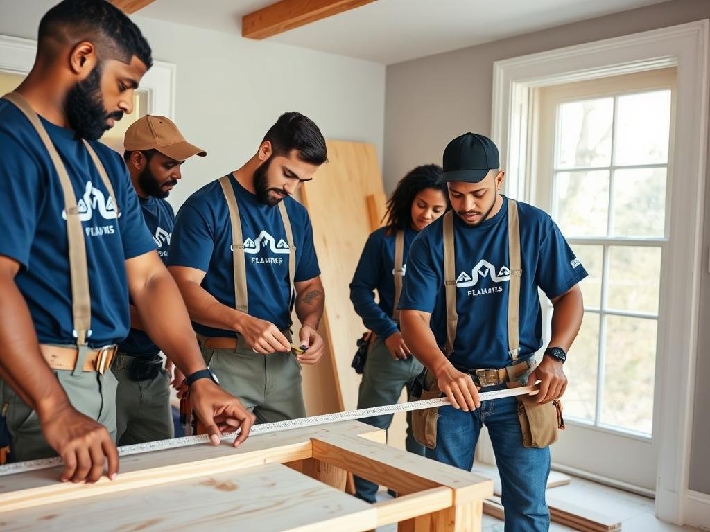 Carpentry Illinois team of professional carpenters working on a home renovation project Carpentry Illinois team of professional carpenters working on a home renovation project