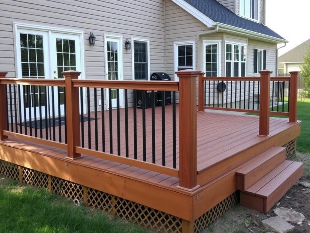 Custom deck installation by Carpentry Illinois craftsmen Custom deck installation by Carpentry Illinois craftsmen